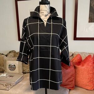 Black and White Grid Pattern Blouse